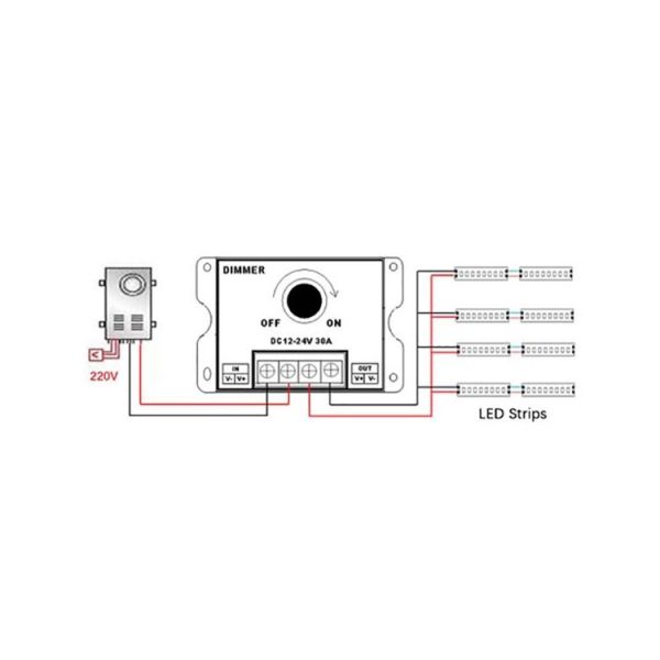 30A LED Controller Knob Dimming Smart Module (Black) - Image 4
