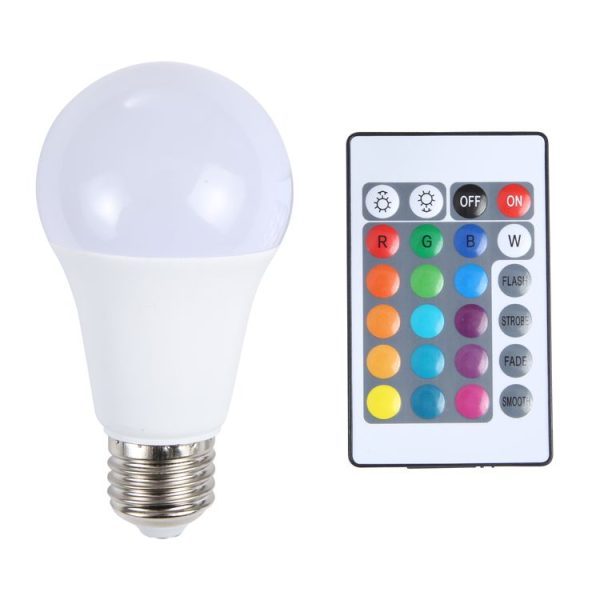 A60 E27 5W 16 Color Magic LED RGB Bulb Light with 24-keys Remote Control - Image 3