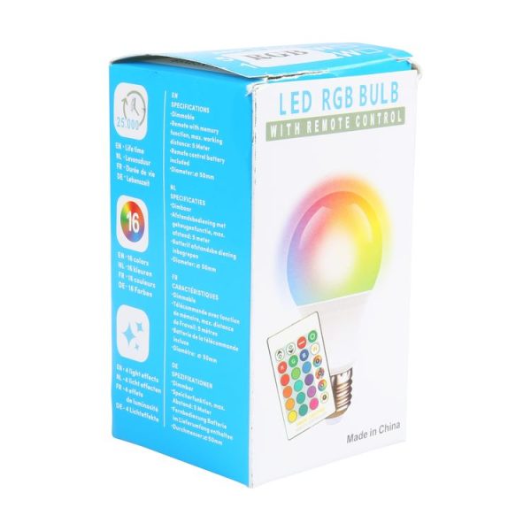 A60 E27 5W 16 Color Magic LED RGB Bulb Light with 24-keys Remote Control - Image 4