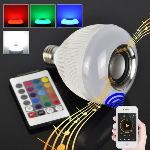 12W RGB LED Bluetooth Speaker Light, E27 Energy Saving Lamps with Remote Controller, AC 100-240V - Image 12