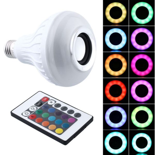 12W RGB LED Bluetooth Speaker Light, E27 Energy Saving Lamps with Remote Controller, AC 100-240V - Image 9