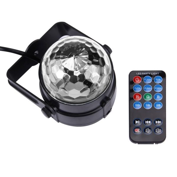 1W x 3 Mini Rotating Magic Ball LED Stage Light, with Remote Control, EU Plug - Image 6