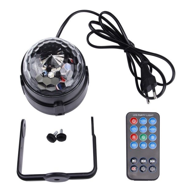 1W x 3 Mini Rotating Magic Ball LED Stage Light, with Remote Control, EU Plug - Image 8