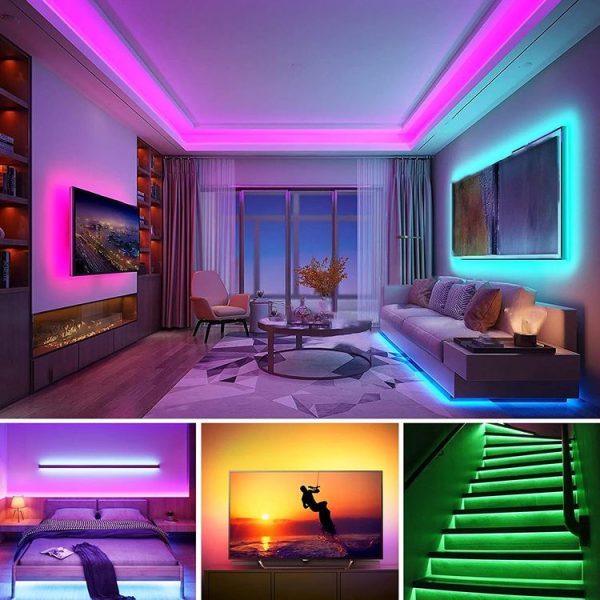Bare Board 5050 SMD RGB LED Rope Light, 30 LED / m, Length: 2m, 12V 2A 100-240V, with 24-key Remote Control (EU Plug) - Image 6