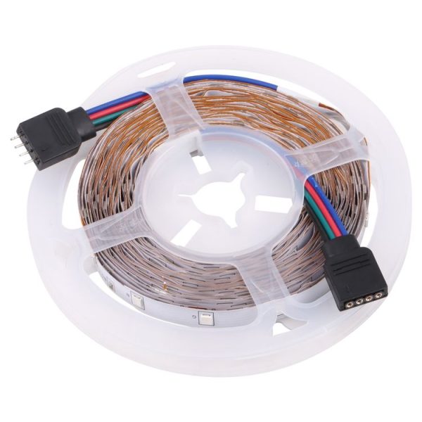 Bare Board 2835 SMD RGB LED Rope Light, 60 LED / m, Length: 5m, 12V 2A 100-240V, with 24-key Remote Control (EU Plug) - Image 2
