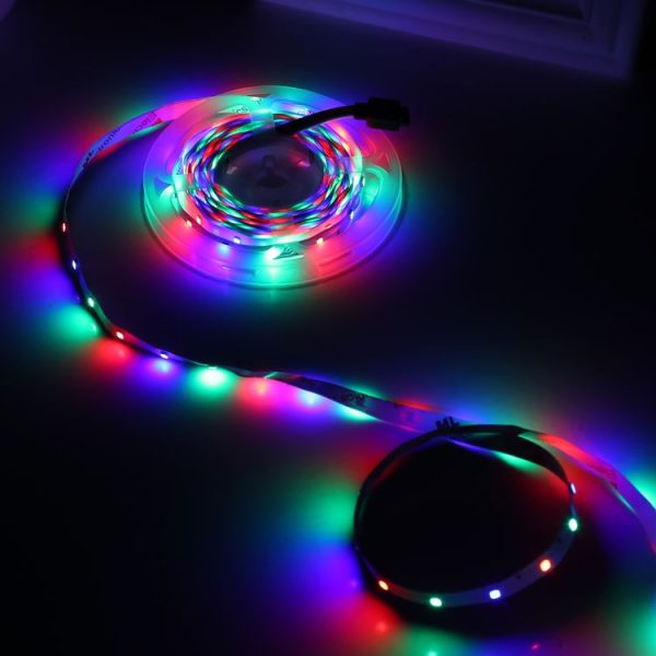 Bare Board 2835 SMD RGB LED Rope Light, 60 LED / m, Length: 5m, 12V 2A 100-240V, with 24-key Remote Control (EU Plug) - Image 5