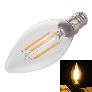 C35 E14 4W 4 LEDs 300 LM 3000K Dimmable Retro LED Filament Light Bulb Energy Saving Light, AC 220V (Warm White)