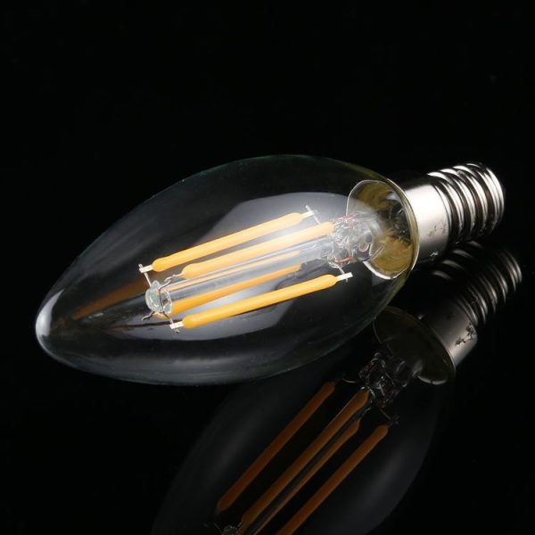 C35 E14 4W 4 LEDs 300 LM 3000K Dimmable Retro LED Filament Light Bulb Energy Saving Light, AC 220V (Warm White) - Image 2