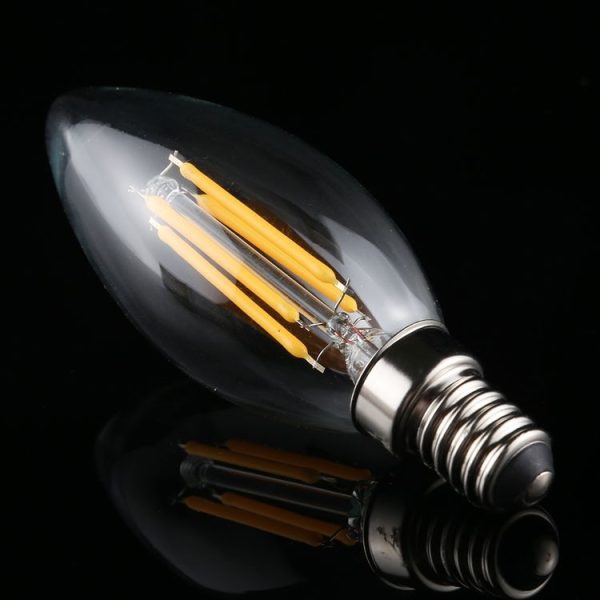 C35 E14 4W 4 LEDs 300 LM 3000K Dimmable Retro LED Filament Light Bulb Energy Saving Light, AC 220V (Warm White) - Image 3