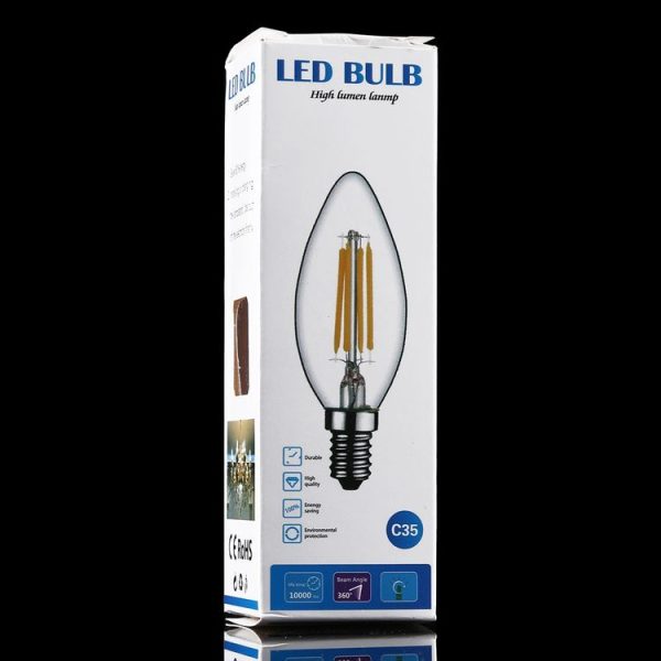 C35 E14 4W 4 LEDs 300 LM 3000K Dimmable Retro LED Filament Light Bulb Energy Saving Light, AC 220V (Warm White) - Image 4
