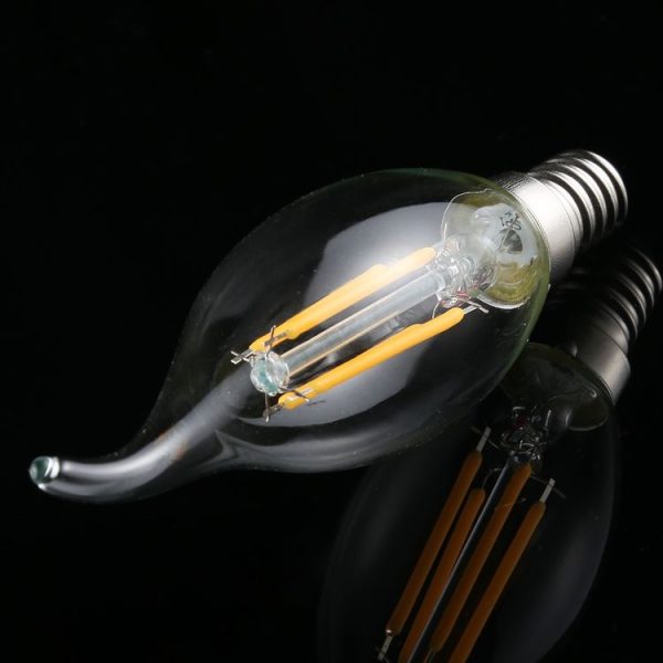 C35 E14 4W 4 LEDs 300 LM 3000K Dimmable Retro LED Filament Light Bulb Energy Saving Light, AC 220V (Warm White) - Image 2