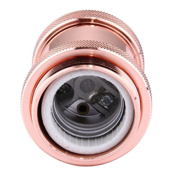 E27 Retro Vintage Screw Bulb Base Lamp Bulb Holder, Not Included Light Bulb, AC 85-265V (Rose Gold) - Image 4