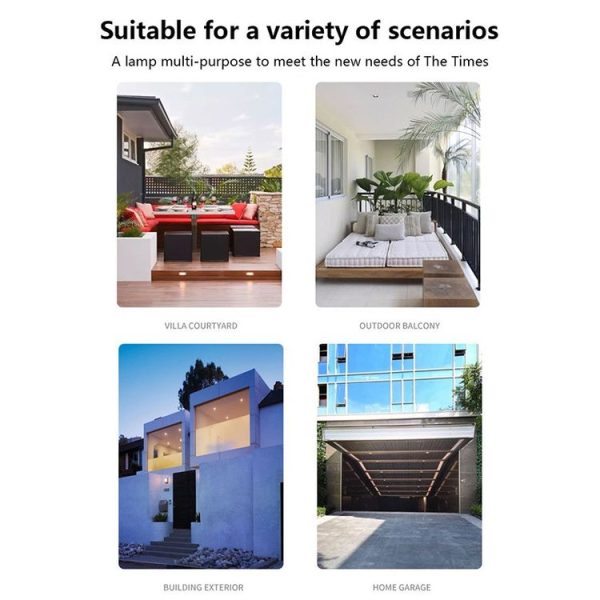 6 LED Solar Wall Lamp Outdoor Decorative Garden Up And Down Light (White Light) - Image 7