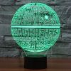 Death Star Style 3D Touch Switch Control LED Light, 7 Colour Discoloration Creative Visual Stereo Lamp Desk Lamp Night Light - Image 7