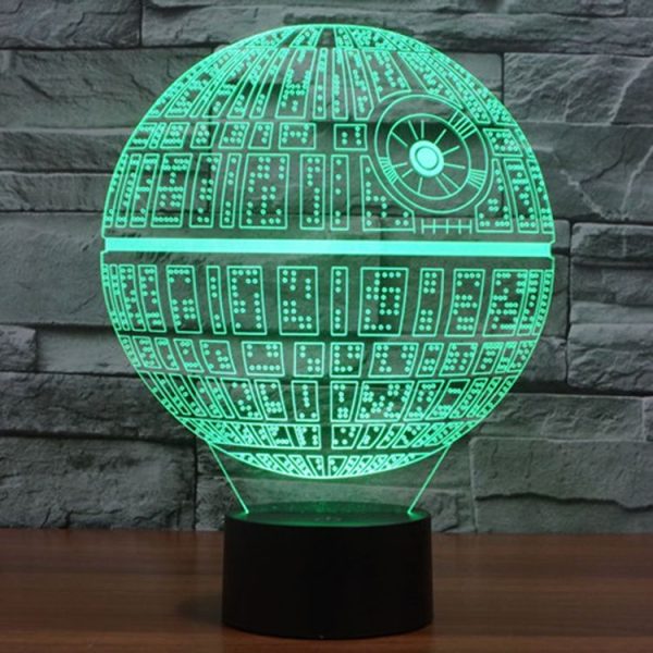 Death Star Style 3D Touch Switch Control LED Light, 7 Colour Discoloration Creative Visual Stereo Lamp Desk Lamp Night Light - Image 7