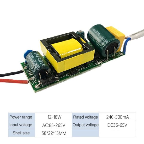12-18W LED Driver Adapter Isolated Power Supply AC 85-265V to DC 36-65V - Image 2
