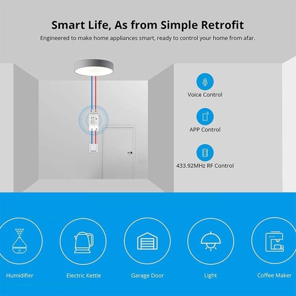 Sonoff Basic R2 eWelink Phone APP WiFi 2.4GHz DIY Smart LED Switch Remote Controller Module, Support Alexa Echo & Google Home Voice Control, AC 90-250V - Image 4
