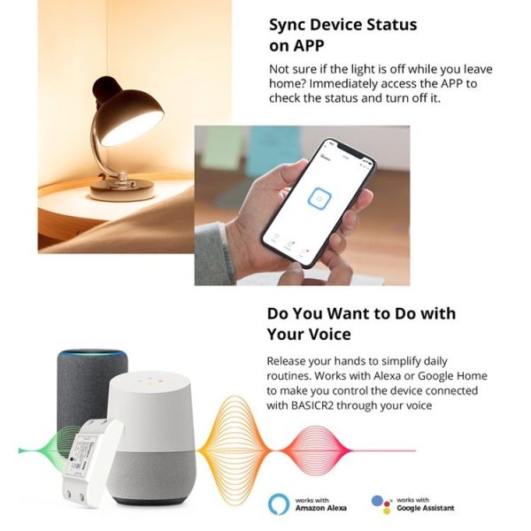 Sonoff Basic R2 eWelink Phone APP WiFi 2.4GHz DIY Smart LED Switch Remote Controller Module, Support Alexa Echo & Google Home Voice Control, AC 90-250V - Image 5