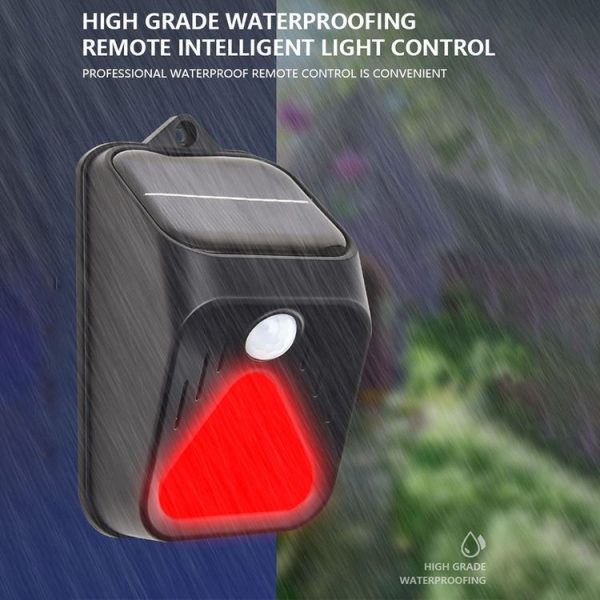 Solar Burglar Alarm Light Remote Control Human Body Induction Alarm (Red) - Image 4