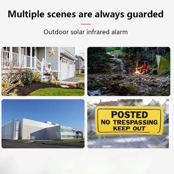 Solar Burglar Alarm Light Remote Control Human Body Induction Alarm (Red) - Image 8