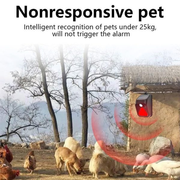 Solar Burglar Alarm Light Remote Control Human Body Induction Alarm (Red) - Image 9