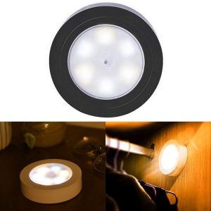 Warm White / White / Yellow Light LED Night Light, 6 LEDs Decoration Light for Car, Hotel, Corridor, Exhibition Hall, Wardrobe (Black)