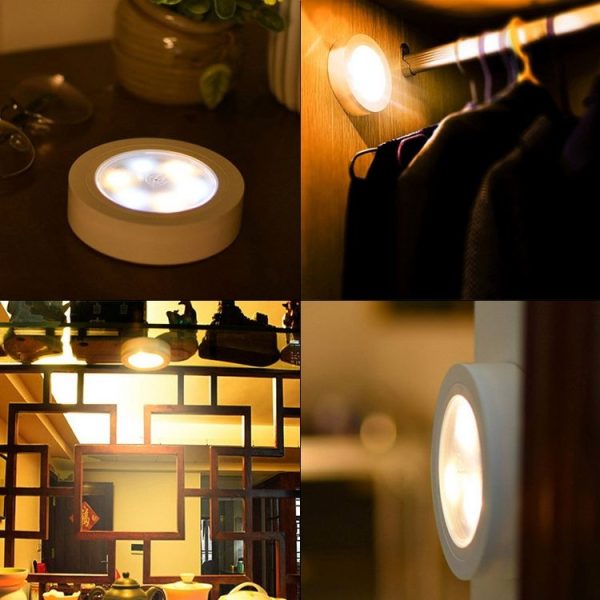 Warm White / White / Yellow Light LED Night Light, 6 LEDs Decoration Light for Car, Hotel, Corridor, Exhibition Hall, Wardrobe (Black) - Image 8