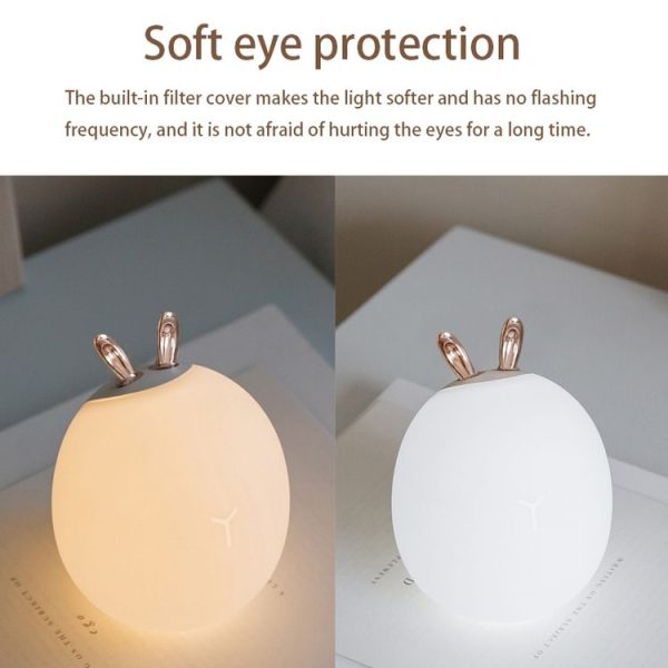 3life-317 Cute Rabbit LED Pat Light, 3-speed Brightness Adjustment Decorative Night Light for Bedroom, Study Room, Living Room - Image 7