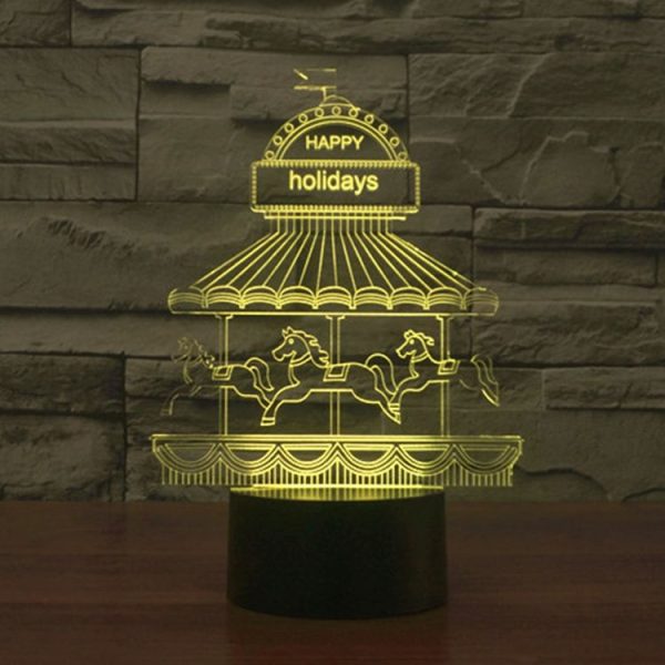 Amusement Park Style 3D Touch Switch Control LED Light, 7 Color Discoloration Creative Visual Stereo Lamp Desk Lamp Night Light - Image 10