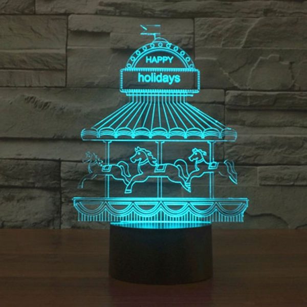 Amusement Park Style 3D Touch Switch Control LED Light, 7 Color Discoloration Creative Visual Stereo Lamp Desk Lamp Night Light - Image 11