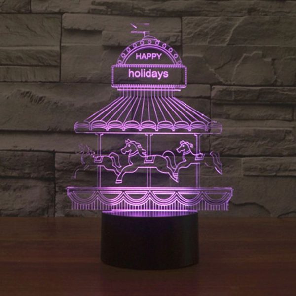 Amusement Park Style 3D Touch Switch Control LED Light, 7 Color Discoloration Creative Visual Stereo Lamp Desk Lamp Night Light - Image 12