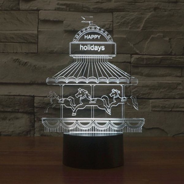 Amusement Park Style 3D Touch Switch Control LED Light, 7 Color Discoloration Creative Visual Stereo Lamp Desk Lamp Night Light - Image 13