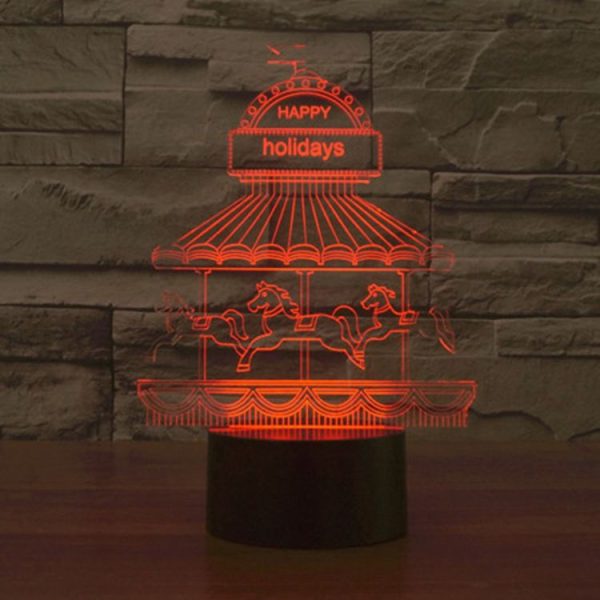 Amusement Park Style 3D Touch Switch Control LED Light, 7 Color Discoloration Creative Visual Stereo Lamp Desk Lamp Night Light - Image 7