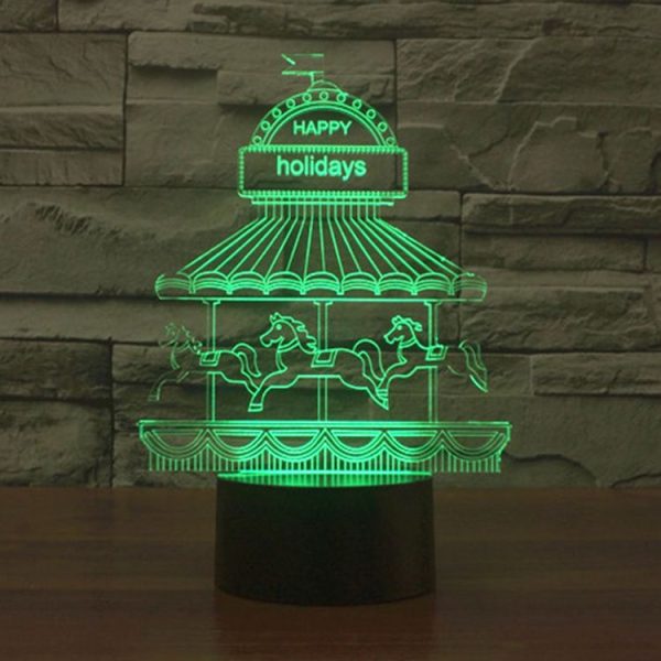 Amusement Park Style 3D Touch Switch Control LED Light, 7 Color Discoloration Creative Visual Stereo Lamp Desk Lamp Night Light - Image 8