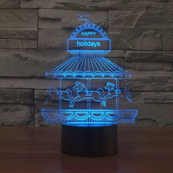 Amusement Park Style 3D Touch Switch Control LED Light, 7 Color Discoloration Creative Visual Stereo Lamp Desk Lamp Night Light - Image 9