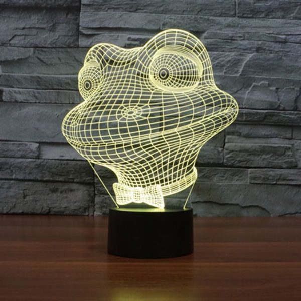 Frog Style 3D Touch Switch Control LED Light, 7 Color Discoloration Creative Visual Stereo Lamp Desk Lamp Night Light - Image 10
