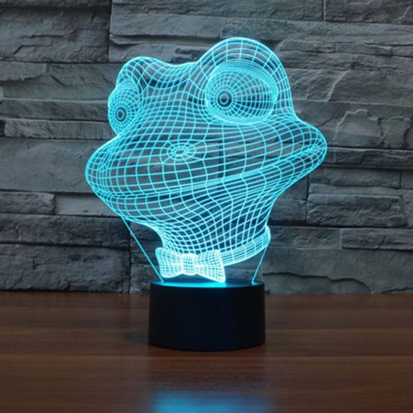 Frog Style 3D Touch Switch Control LED Light, 7 Color Discoloration Creative Visual Stereo Lamp Desk Lamp Night Light - Image 11