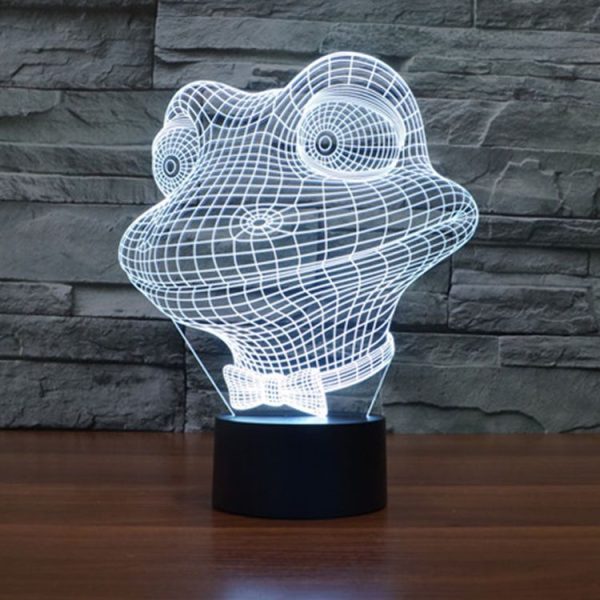 Frog Style 3D Touch Switch Control LED Light, 7 Color Discoloration Creative Visual Stereo Lamp Desk Lamp Night Light - Image 13