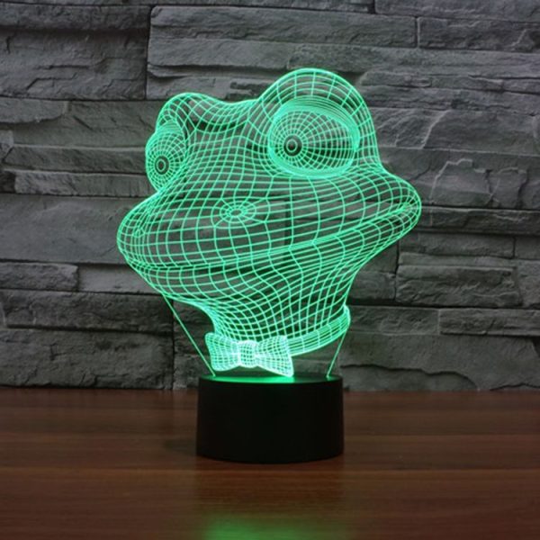 Frog Style 3D Touch Switch Control LED Light, 7 Color Discoloration Creative Visual Stereo Lamp Desk Lamp Night Light - Image 8