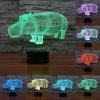 Rhino Style 3D Touch Switch Control LED Light, 7 Color Discoloration Creative Visual Stereo Lamp Desk Lamp Night Light