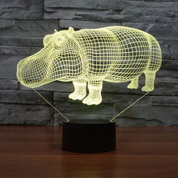 Rhino Style 3D Touch Switch Control LED Light, 7 Color Discoloration Creative Visual Stereo Lamp Desk Lamp Night Light - Image 10