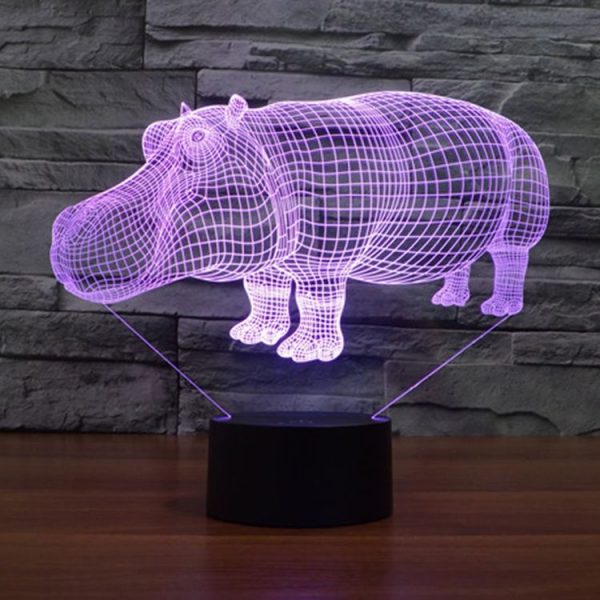 Rhino Style 3D Touch Switch Control LED Light, 7 Color Discoloration Creative Visual Stereo Lamp Desk Lamp Night Light - Image 12
