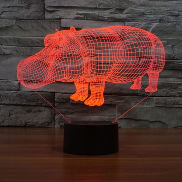 Rhino Style 3D Touch Switch Control LED Light, 7 Color Discoloration Creative Visual Stereo Lamp Desk Lamp Night Light - Image 7
