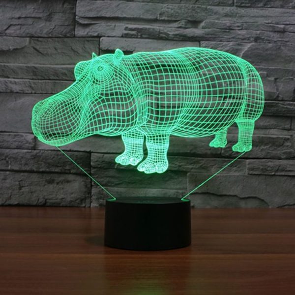 Rhino Style 3D Touch Switch Control LED Light, 7 Color Discoloration Creative Visual Stereo Lamp Desk Lamp Night Light - Image 8