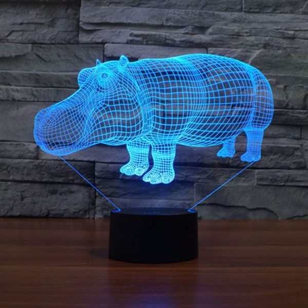 Rhino Style 3D Touch Switch Control LED Light, 7 Color Discoloration Creative Visual Stereo Lamp Desk Lamp Night Light - Image 9