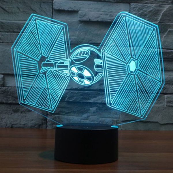 TIE Fighter Style 3D Touch Switch Control LED Light, 7 Color Discoloration Creative Visual Stereo Lamp Desk Lamp Night Light - Image 11