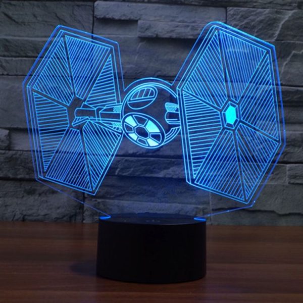 TIE Fighter Style 3D Touch Switch Control LED Light, 7 Color Discoloration Creative Visual Stereo Lamp Desk Lamp Night Light - Image 9