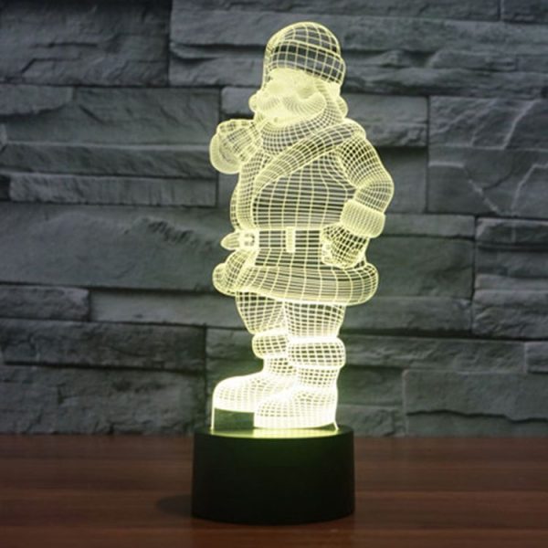 Santa Claus Style 3D Touch Switch Control LED Light, 7 Color Discoloration Creative Visual Stereo Lamp Desk Lamp Night Light - Image 10