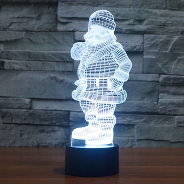 Santa Claus Style 3D Touch Switch Control LED Light, 7 Color Discoloration Creative Visual Stereo Lamp Desk Lamp Night Light - Image 13