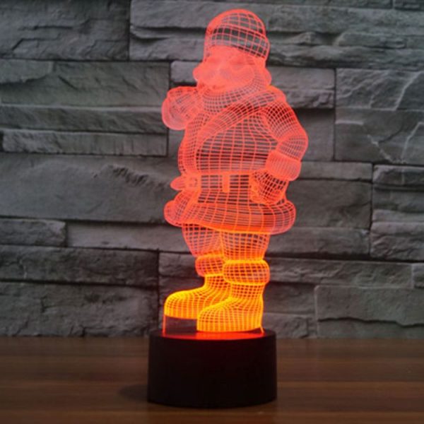 Santa Claus Style 3D Touch Switch Control LED Light, 7 Color Discoloration Creative Visual Stereo Lamp Desk Lamp Night Light - Image 7